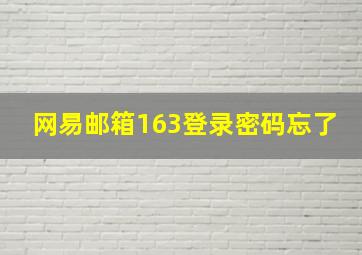 网易邮箱163登录密码忘了