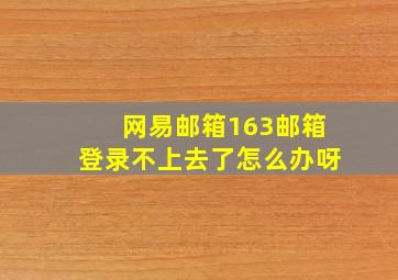 网易邮箱163邮箱登录不上去了怎么办呀