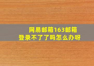 网易邮箱163邮箱登录不了了吗怎么办呀