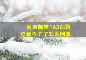 网易邮箱163邮箱登录不了了怎么回事