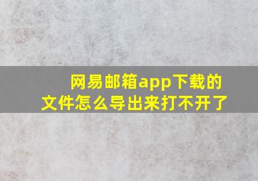 网易邮箱app下载的文件怎么导出来打不开了