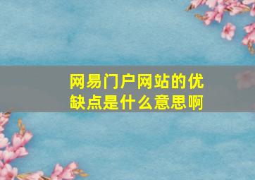 网易门户网站的优缺点是什么意思啊