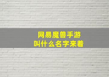 网易魔兽手游叫什么名字来着