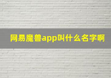 网易魔兽app叫什么名字啊