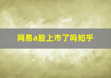 网易a股上市了吗知乎