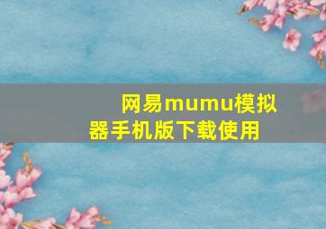 网易mumu模拟器手机版下载使用