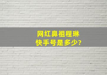 网红鼻祖程琳快手号是多少?