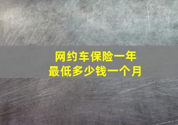 网约车保险一年最低多少钱一个月