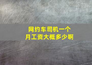 网约车司机一个月工资大概多少啊