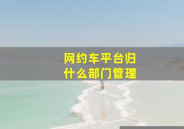 网约车平台归什么部门管理