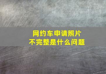 网约车申请照片不完整是什么问题