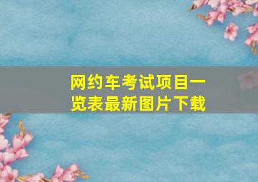 网约车考试项目一览表最新图片下载