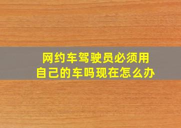 网约车驾驶员必须用自己的车吗现在怎么办