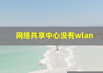 网络共享中心没有wlan