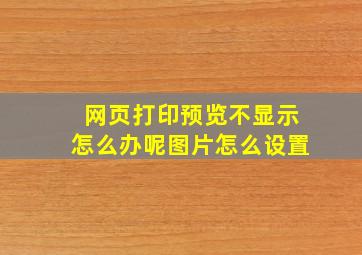 网页打印预览不显示怎么办呢图片怎么设置