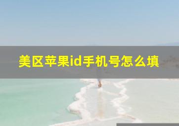 美区苹果id手机号怎么填