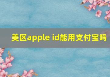 美区apple id能用支付宝吗