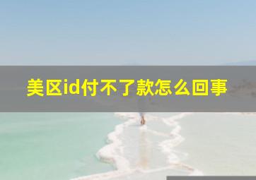 美区id付不了款怎么回事