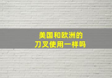 美国和欧洲的刀叉使用一样吗