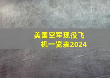 美国空军现役飞机一览表2024