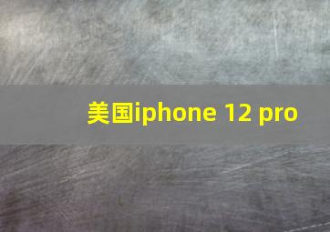 美国iphone 12 pro