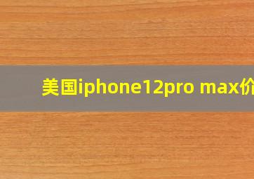 美国iphone12pro max价格