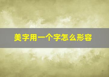 美字用一个字怎么形容