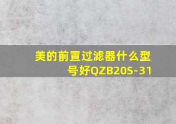 美的前置过滤器什么型号好QZB20S-31