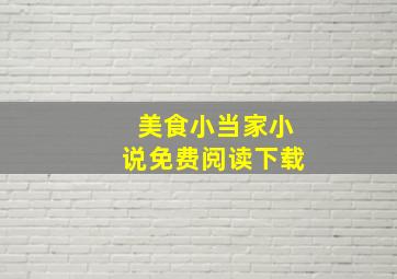 美食小当家小说免费阅读下载