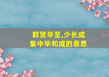 群贤毕至,少长咸集中毕和咸的意思