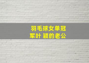 羽毛球女单冠军叶 颖的老公