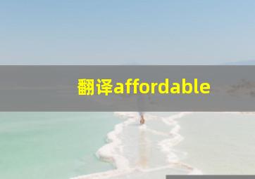 翻译affordable