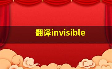 翻译invisible