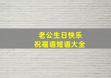 老公生日快乐祝福语短语大全