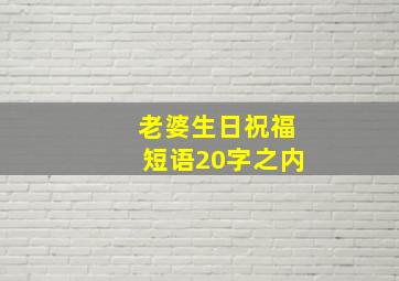 老婆生日祝福短语20字之内