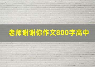 老师谢谢你作文800字高中