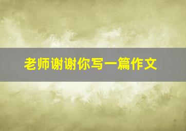 老师谢谢你写一篇作文