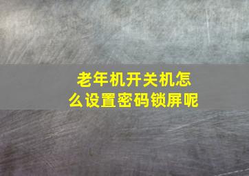 老年机开关机怎么设置密码锁屏呢