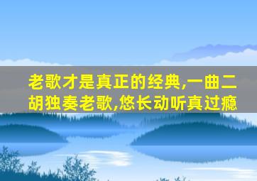 老歌才是真正的经典,一曲二胡独奏老歌,悠长动听真过瘾