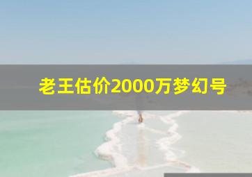 老王估价2000万梦幻号