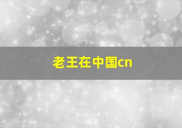 老王在中国cn