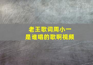 老王歌词周小一是谁唱的歌啊视频