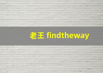 老王 findtheway