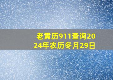 老黄历911查询2024年农历冬月29日