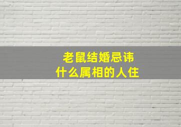 老鼠结婚忌讳什么属相的人住