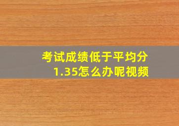 考试成绩低于平均分1.35怎么办呢视频