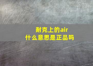 耐克上的air什么意思是正品吗