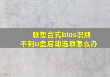 联想台式bios识别不到u盘启动选项怎么办