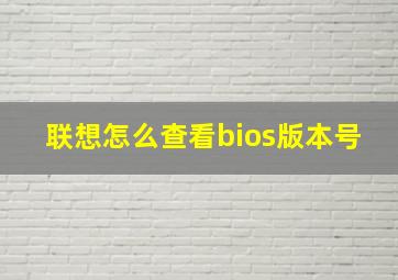 联想怎么查看bios版本号