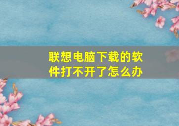 联想电脑下载的软件打不开了怎么办